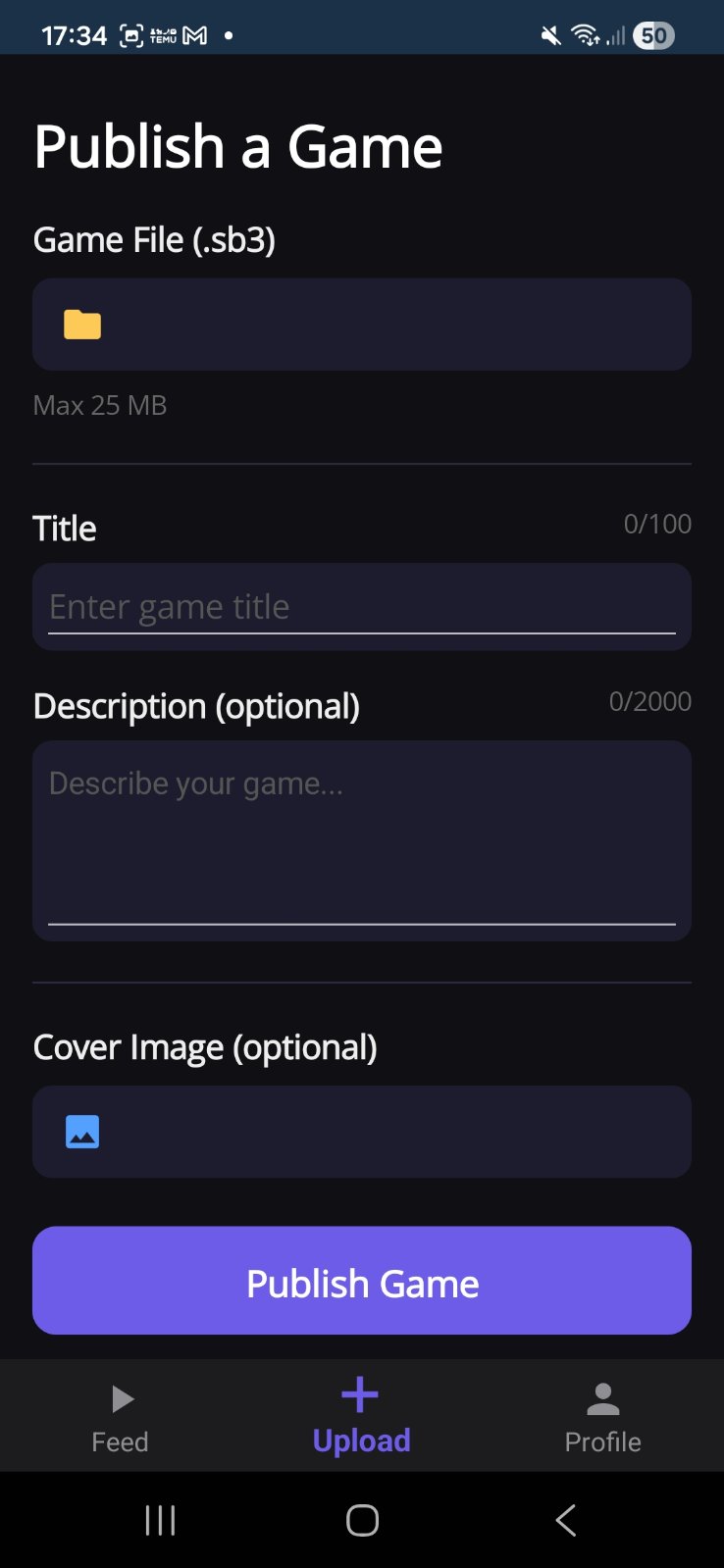 Game upload screen