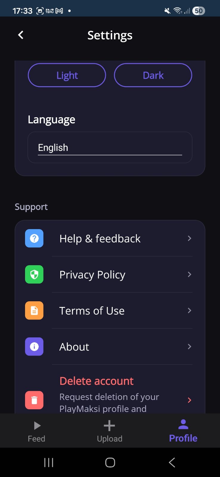 App settings and profile